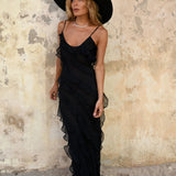 Sira – Rochie Elegantă cu Volane din Chiffon, Feminină, Pentru Ocazii Speciale