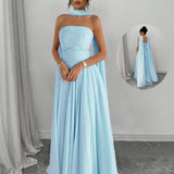 Alessia – Rochie de Damă Maxi Elegantă Sculptată Fără Bretele