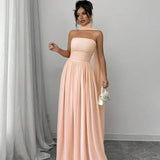 Alessia – Rochie de Damă Maxi Elegantă Sculptată Fără Bretele