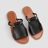 Katelina | Sandale plate din material premium, lucrate manual