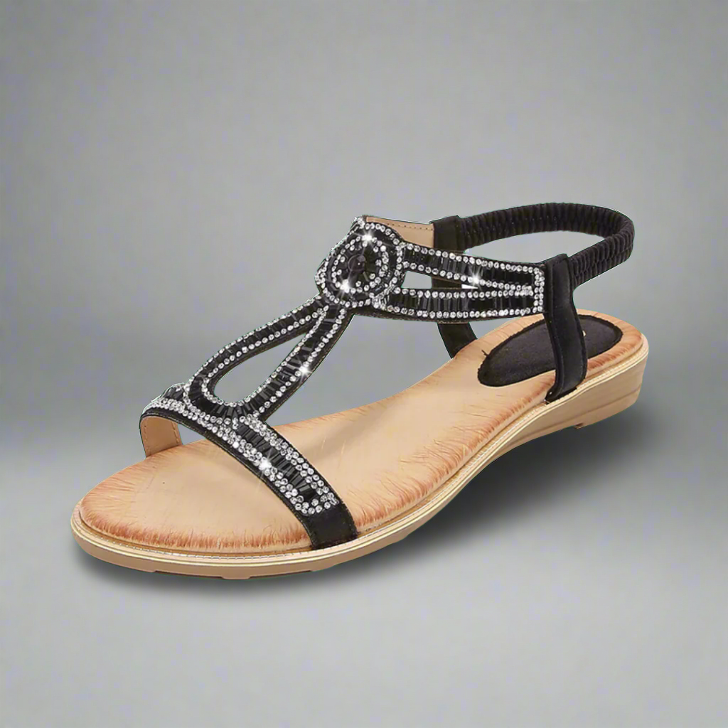 Vally | Sandale aurii lucrate manual cu un confort deosebit