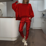 Tomasa - Set Pulover și Jogger din Satin