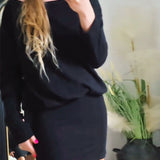 Annabelle | Rochie neagră cu mânecă lungă