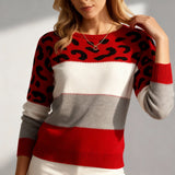 Camelia - Pulover elegant cu imprimeu leopard