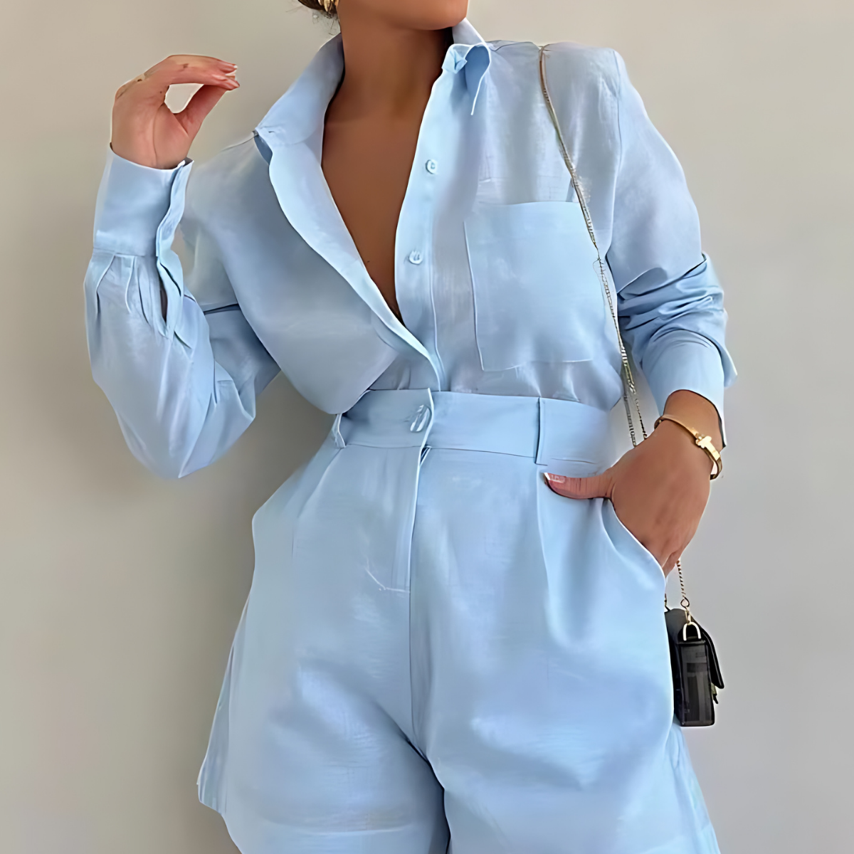 Set de Vară cu Șort și Cămașă