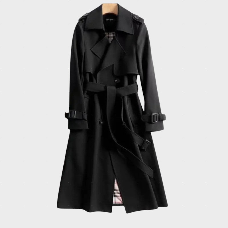 Amoura - Trench Coat cu Curea, Clasic și Elegant