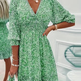 Alina – Rochie de Damă cu Volane la Mâneci Elegantă și Feminina