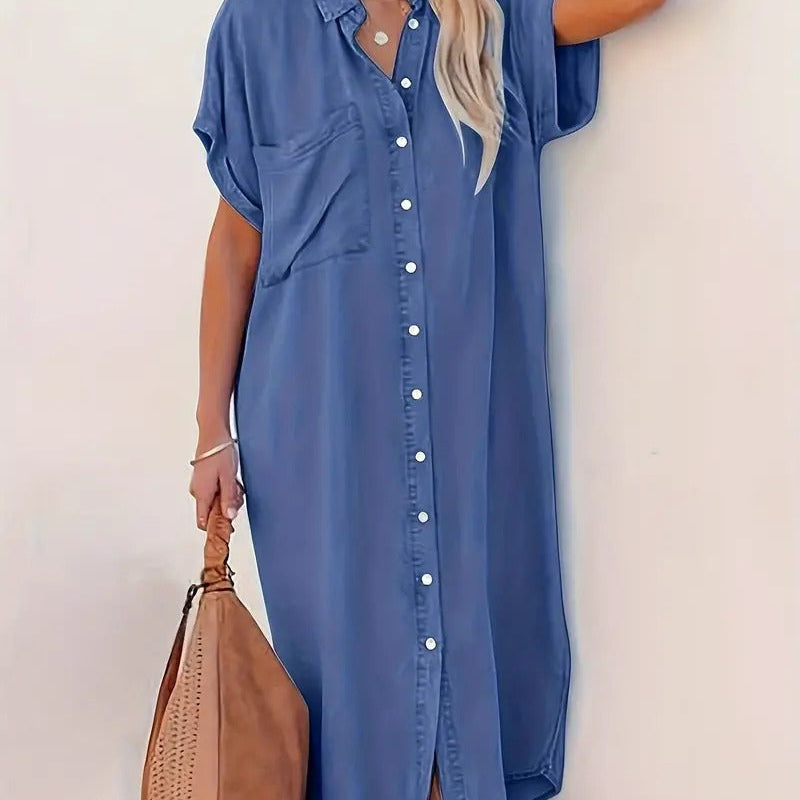 Béatrice - Rochie Camasa cu Buzunare