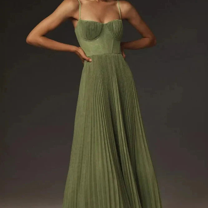 Beatriz – Rochie Damă Midi Plisată și Croi Ajustat Elegant