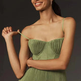 Beatriz – Rochie Damă Midi Plisată și Croi Ajustat Elegant