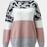 Camelia - Pulover elegant cu imprimeu leopard