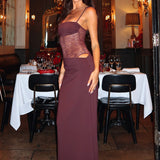 Darla – Rochie Maxie de Damă Elegantă cu Dantelă și Croială Ajustată