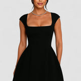 Avenel – Rochie Mini Elegantă de Damă cu Decolteu Pătrat