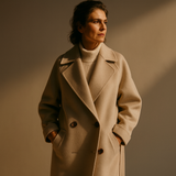 Jauceline – Palton Damă Lung din Lână cu Curea Elegant pentru Iarnă