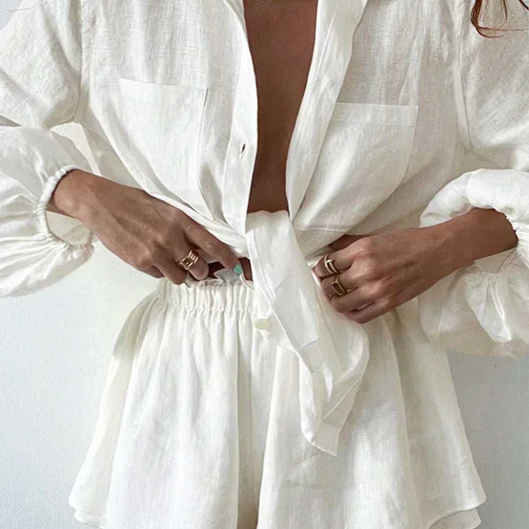 Set de pantaloni scurți din două piese, căptușit dublu, Egean