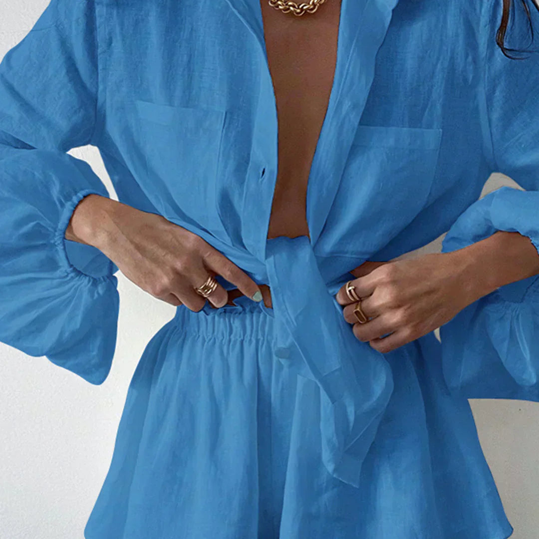 Set de pantaloni scurți din două piese, căptușit dublu, Egean