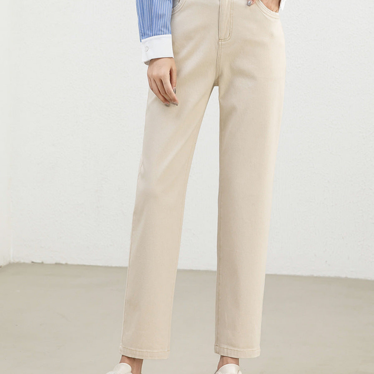 Pantaloni Casual Cu Talie Înaltă