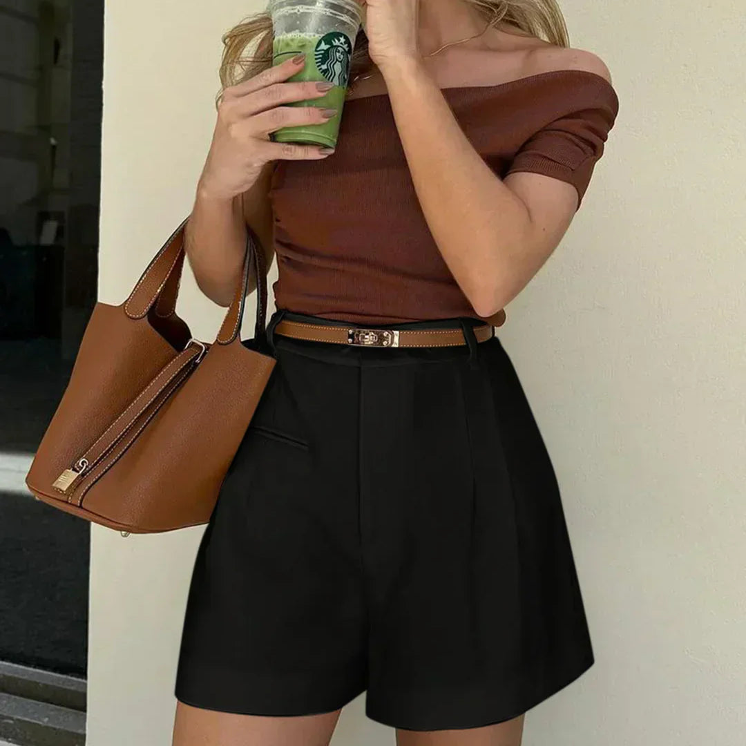 Shorturi Semi-Transparente cu Talie Medie Fără Curea