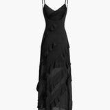 Sira – Rochie Elegantă cu Volane din Chiffon, Feminină, Pentru Ocazii Speciale