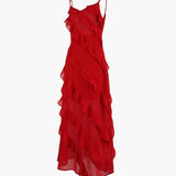 Sira – Rochie Elegantă cu Volane din Chiffon, Feminină, Pentru Ocazii Speciale