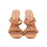 Love Reminder camel leather sandals