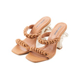 Love Reminder camel leather sandals