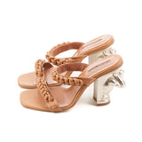 Love Reminder camel leather sandals
