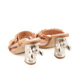 Love Reminder camel leather sandals