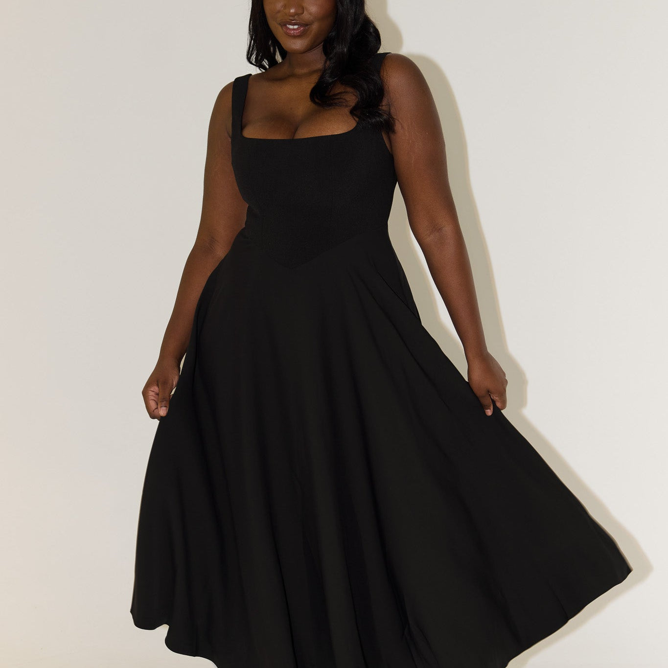 Amelia – Rochie Midi Fluidă de Damă Elegantă