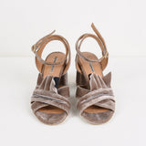 Only Lovers beige velvet sandals