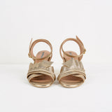 Only Lovers golden leather sandals