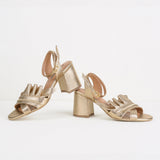 Only Lovers golden leather sandals
