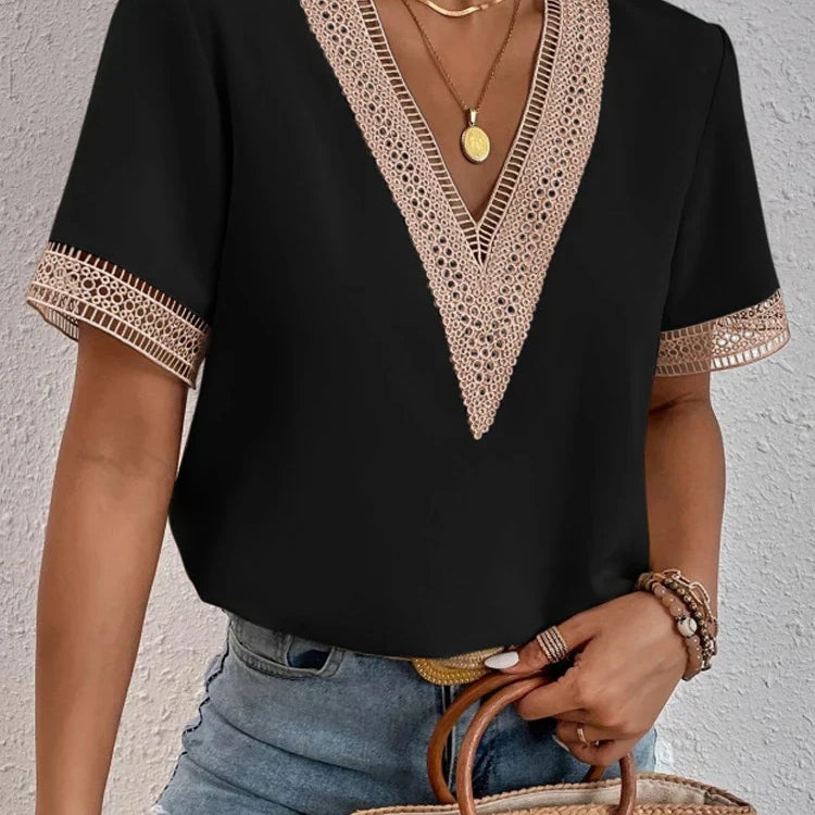 Davina | Bluză elegantă cu accente din dantelă rafinată