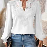 Charlene – Bluză de Damă Elegantă cu Decolteu în V și Mâneci Lungi