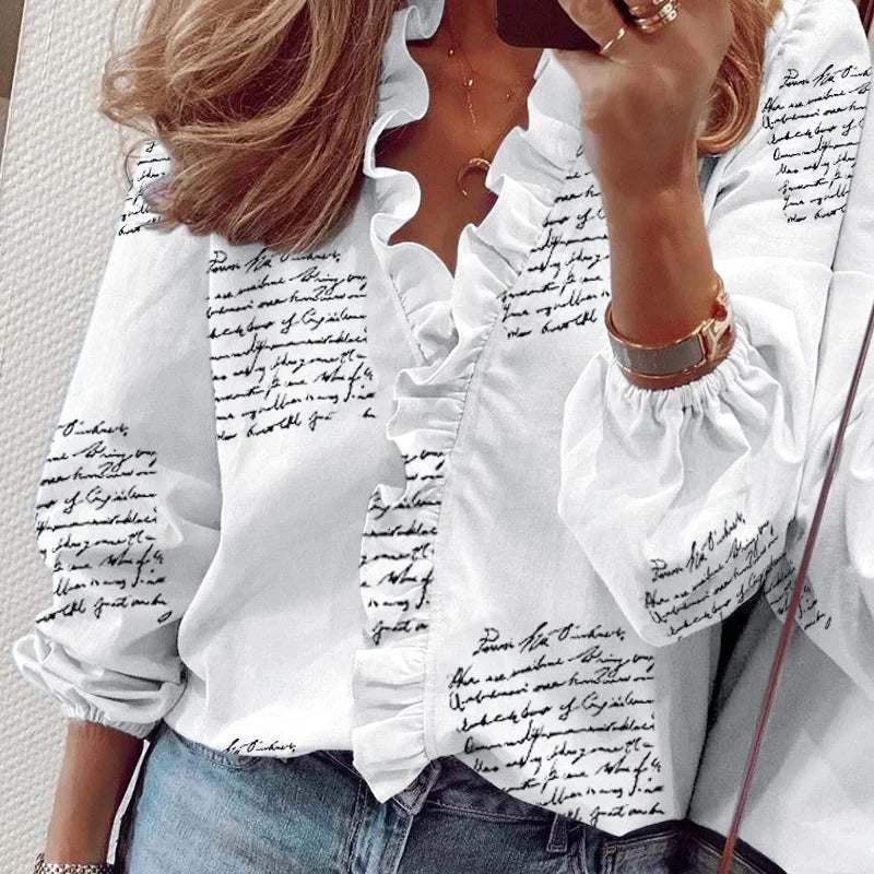 Enola | Bluză elegantă cu volane playful