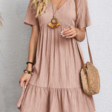 Anna – Rochie de Damă Lejeră Elegantă cu Decupaj în V de Vară