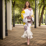 Talia – Rochie de Damă Satinată Elegantă cu Volane Asimetrice