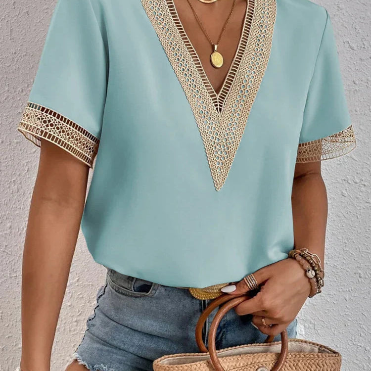 Davina | Bluză elegantă cu accente din dantelă rafinată