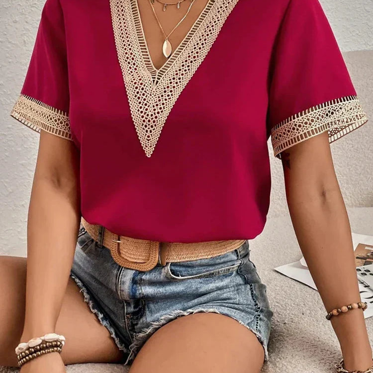 Davina | Bluză elegantă cu accente din dantelă rafinată