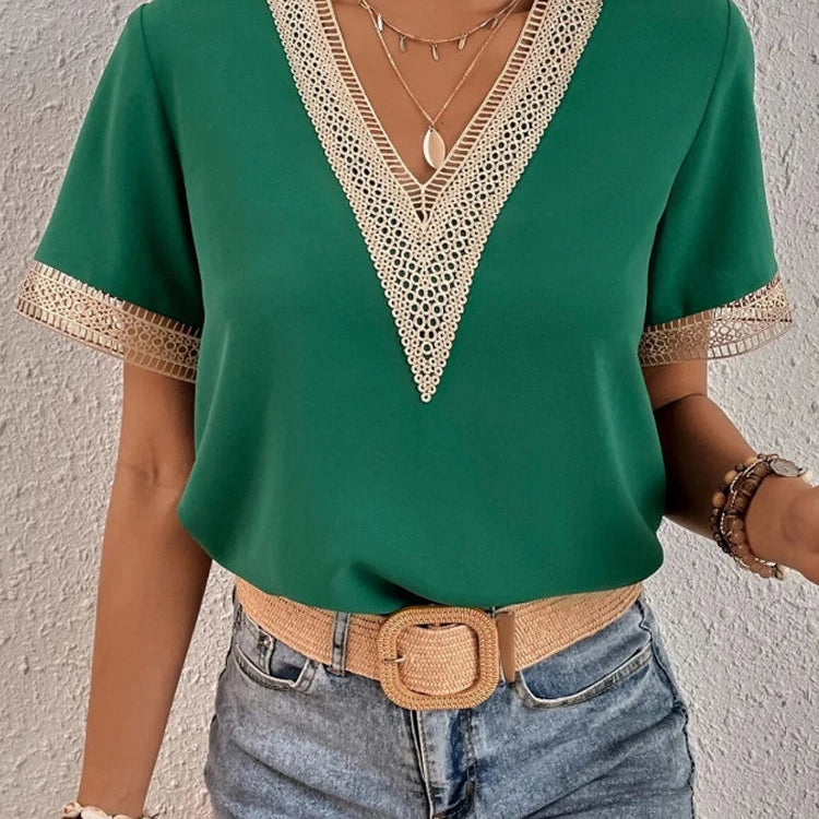 Davina | Bluză elegantă cu accente din dantelă rafinată