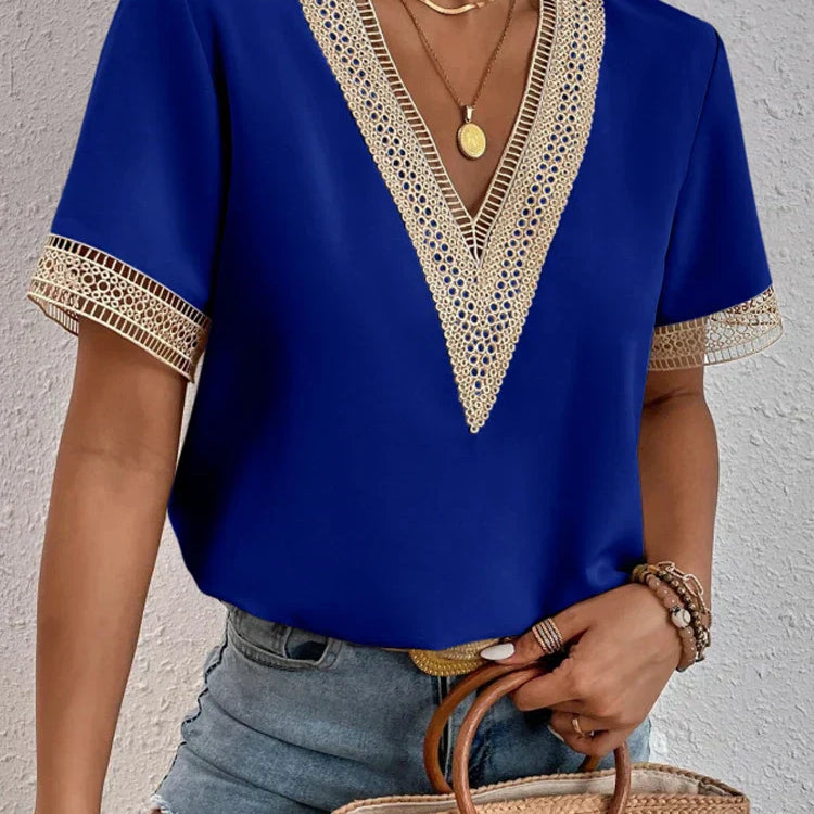 Davina | Bluză elegantă cu accente din dantelă rafinată