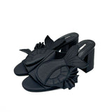 The Joker in the Pack black leather mules sandals