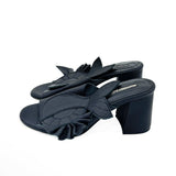 The Joker in the Pack black leather mules sandals