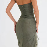 Amara – Rochie Midi de Damă Elegantă cu Volane