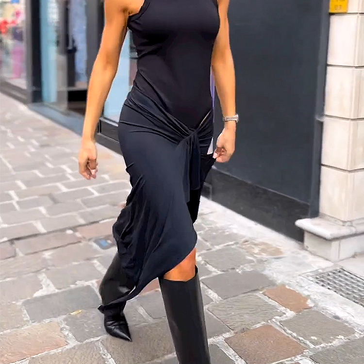 Ana – Rochie de Damă Lungă Fără Mâneci Elegantă