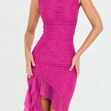 Amara – Rochie Midi de Damă Elegantă cu Volane