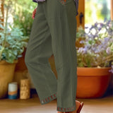 Wren – Pantaloni Croiți Relaxați cu Detalii Contrastante