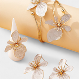 Irina – Set floral cu brățară, cercei și inel