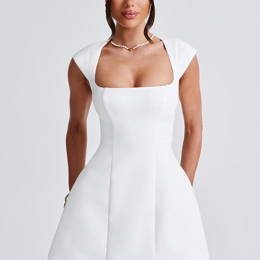 Avenel – Rochie Mini Elegantă de Damă cu Decolteu Pătrat