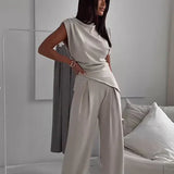 Arianna | Set confortabil din două piese, maro deschis